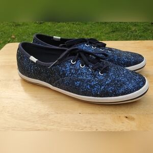 Keds x Kate Spade blue glitter Flat Women's sneakers Size 6.5